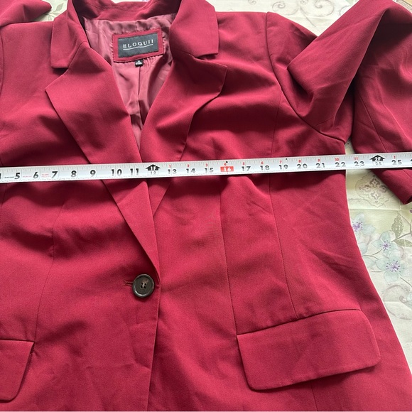 Eloqui Blazer Jacket One Button Closure Pockets size 16 - Picture 8 of 9